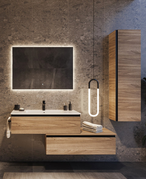 Zefiro - Set mobile bagno base doppia 100 - Arredo per il bagno - Limpido Design