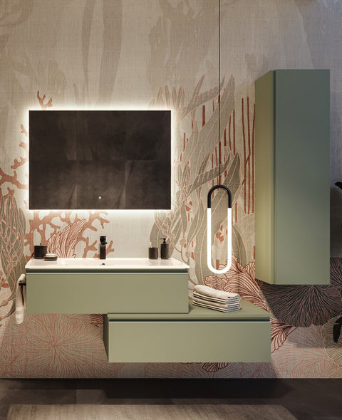 Zefiro - Set mobile bagno base doppia 100 - Arredo per il bagno - Limpido Design