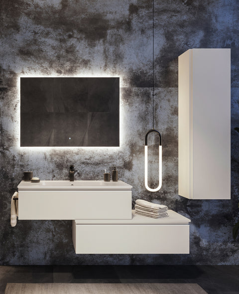 Zefiro - Set mobile bagno base doppia 100 - Arredo per il bagno - Limpido Design