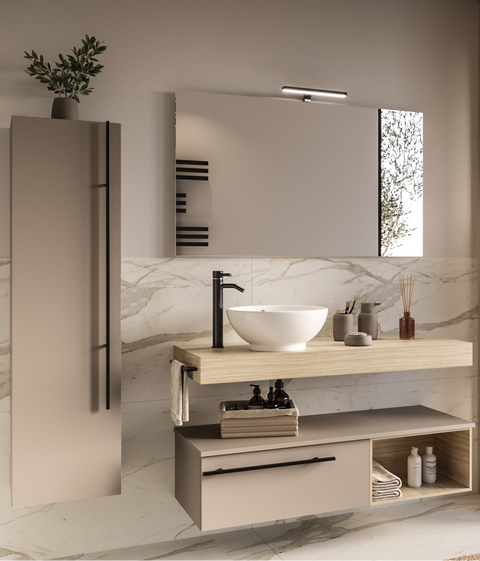 Riflesso - Set mobile bagno top poro noce 120.5