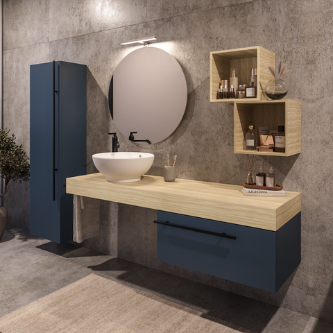 Riflesso - Set mobile bagno top rovere naturale 140.5