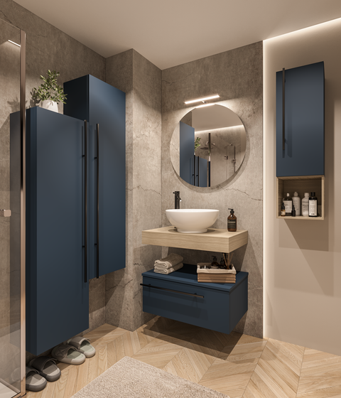 Riflesso - Set mobile bagno top rovere naturale 70.5