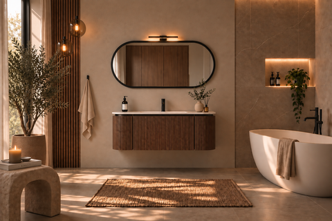 Cosmo - Set mobile bagno 120 cm legno noce.