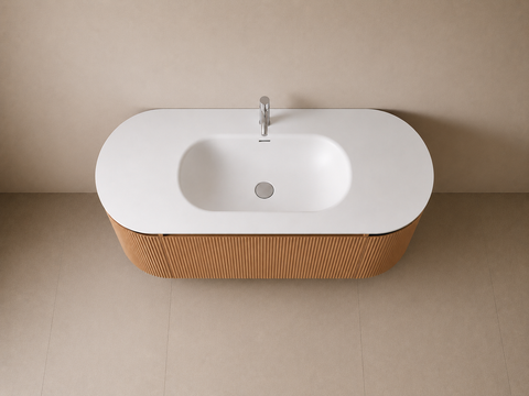 Cosmo - Set mobile bagno 120 cm legno rovere.