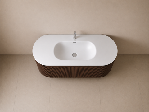 Cosmo - Set mobile bagno 120 cm legno noce.