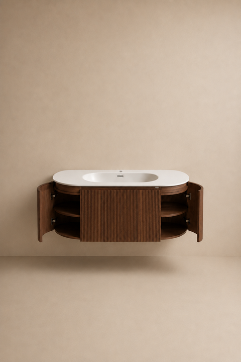 Cosmo - Set mobile bagno 120 cm legno noce.