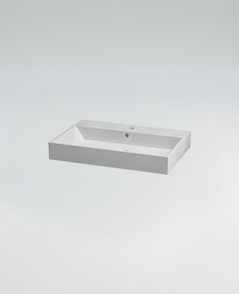 Lavabo integrato in resina 70X48