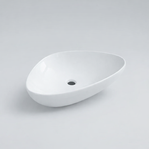 Lavabo triangolare da appoggio in ceramica