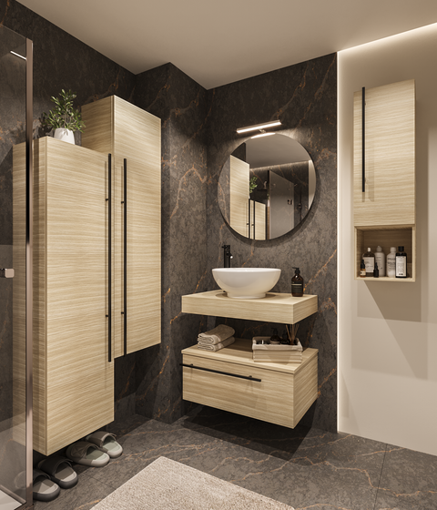 Riflesso - Set mobile bagno top rovere naturale 70.5