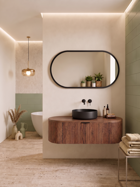Globo - Set mobile bagno 120 noce nordico scuro