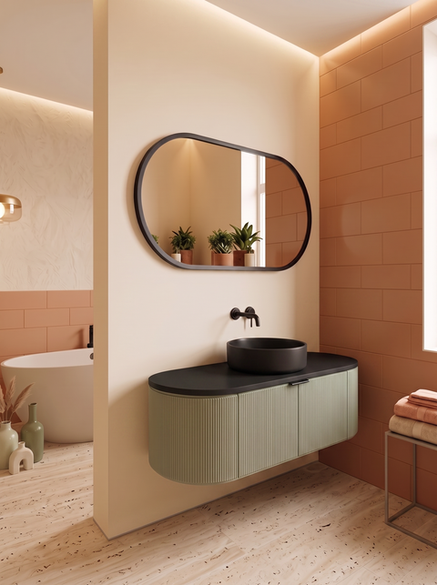 Globo - Set mobile bagno 120 verde salvia e nero