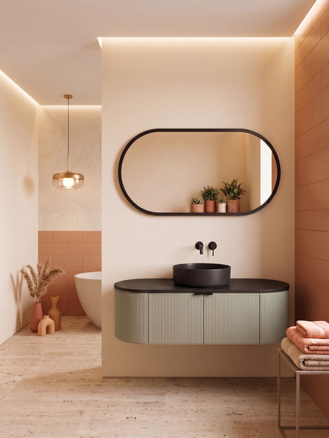 Globo - Set mobile bagno 120 verde salvia e nero