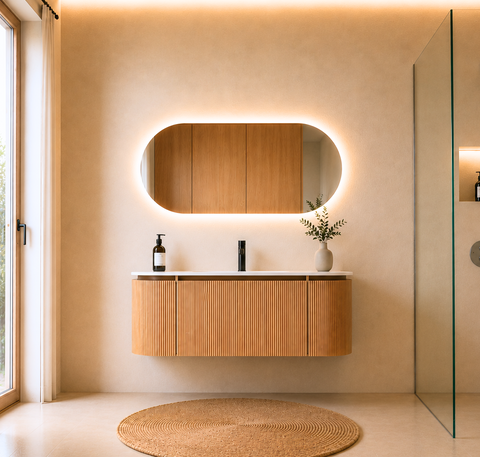 Cosmo - Set mobile bagno 120 cm legno rovere