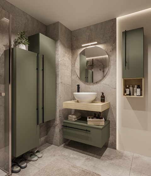 Riflesso - Set mobile bagno top rovere naturale 70.5