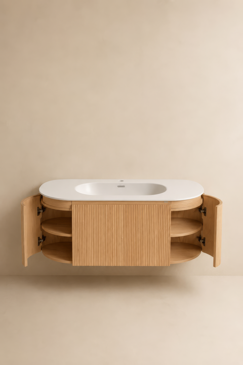 Cosmo - Set mobile bagno 120 cm legno rovere